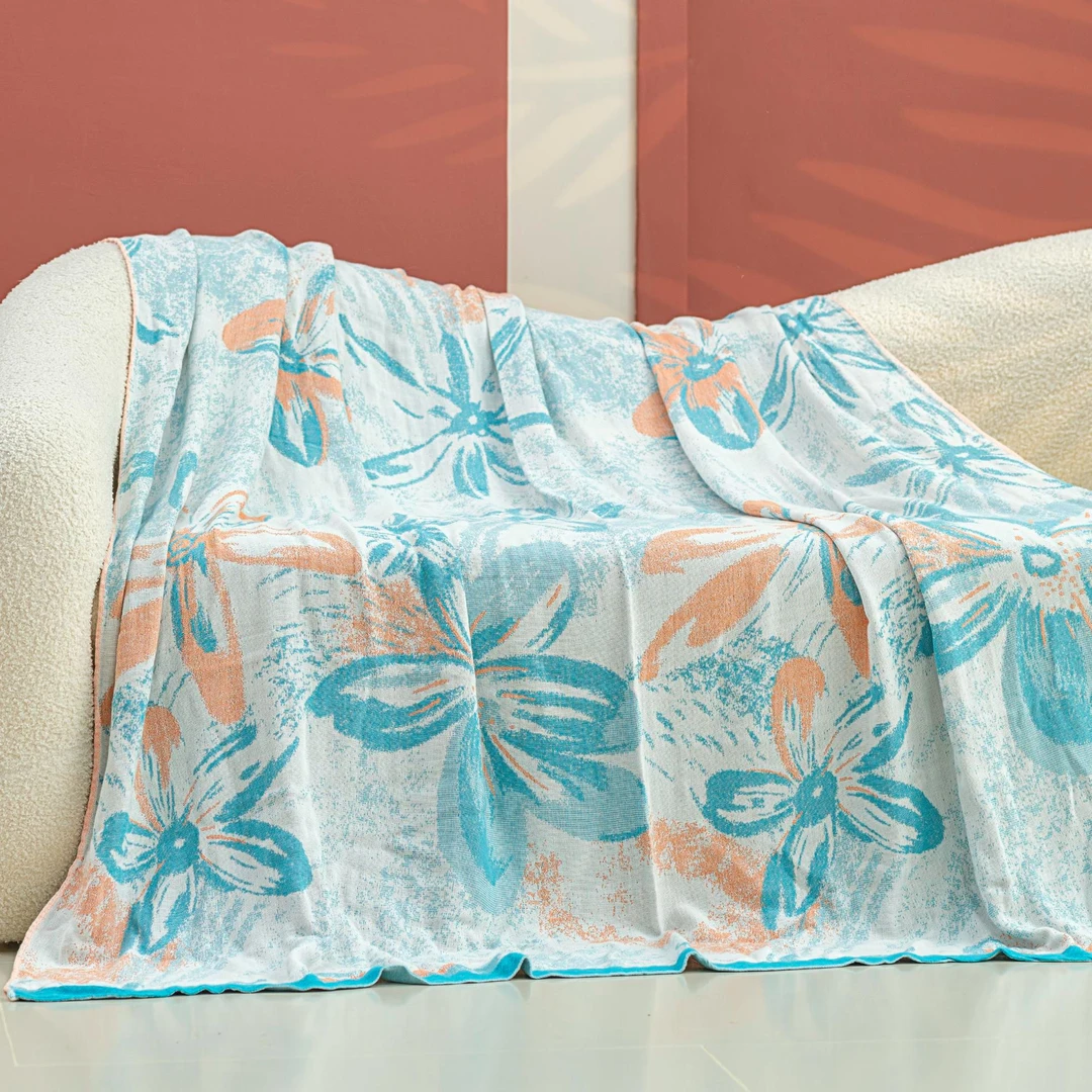 【清凉一夏】竹纤维凉感毯150x200cm-春意盎然蓝