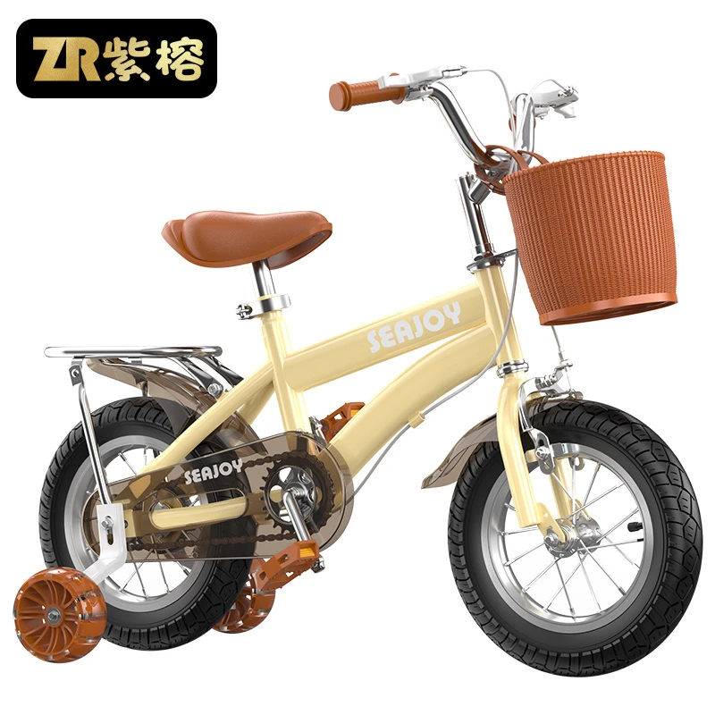 紫榕儿童自行车女孩3-6岁5-7-10小孩2女童宝宝童车儿男孩脚踏车