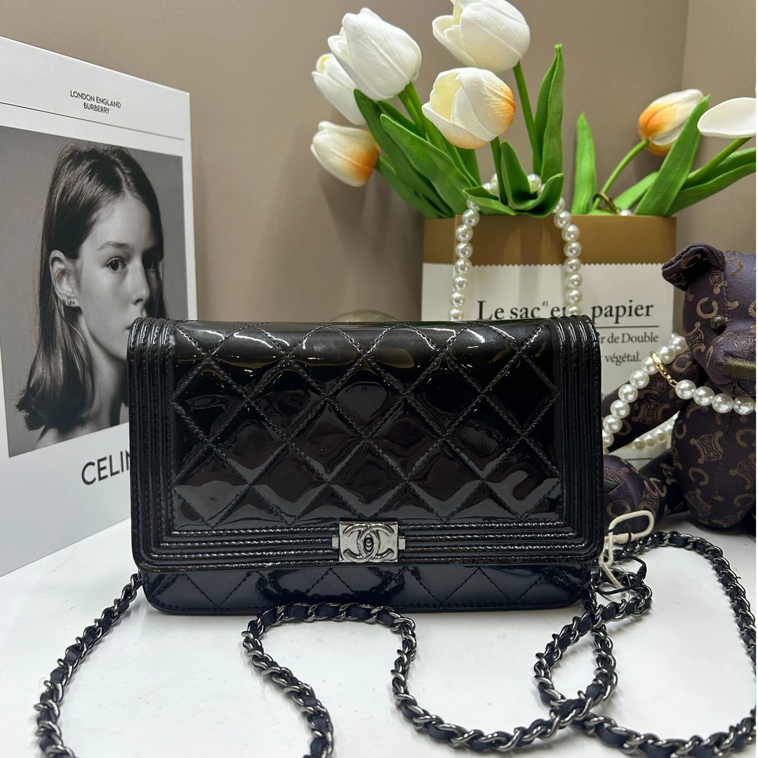 95新 Chanel/香奈儿 茉上/黑色leboy woc 链条包