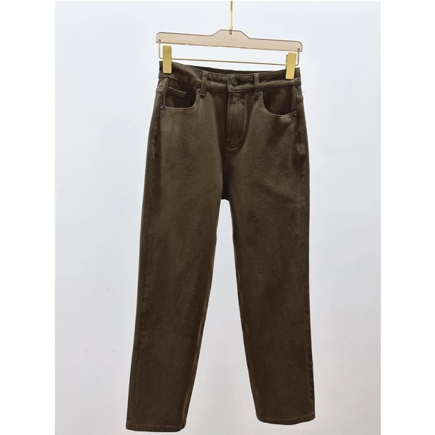 【陶泥】美式做旧复古遮胯百搭时髦精烟管直筒裤牛仔裤