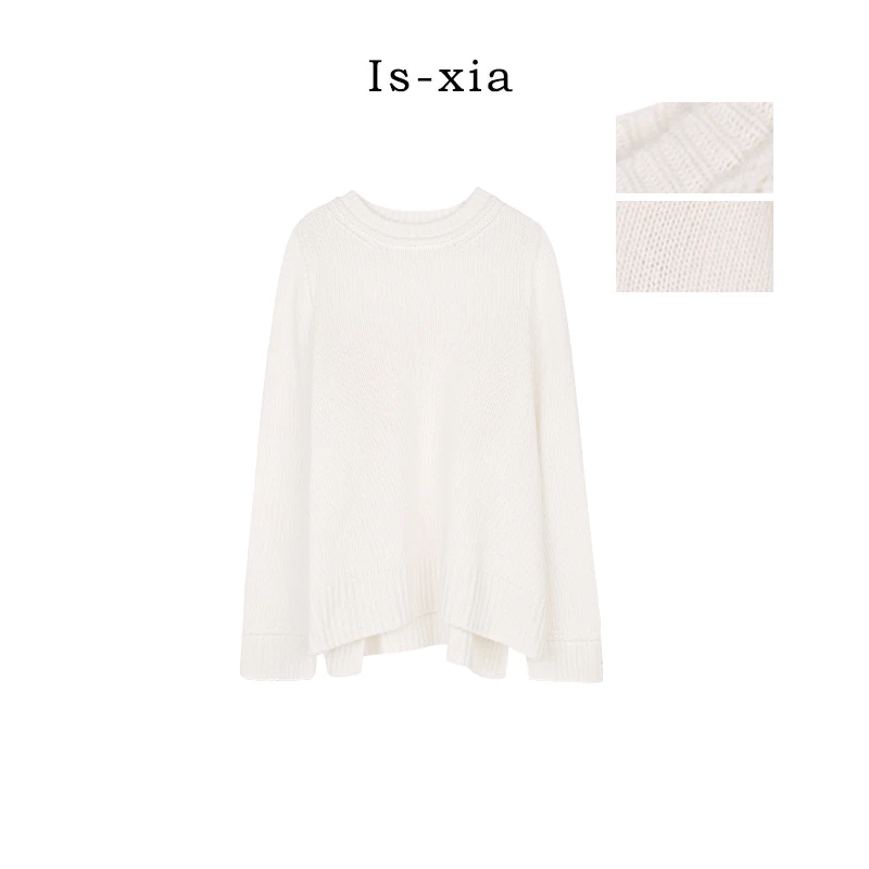 【月下山茶花】太仙！羊绒羊毛粗纺编花工艺百搭毛衣宽松纯色秋冬