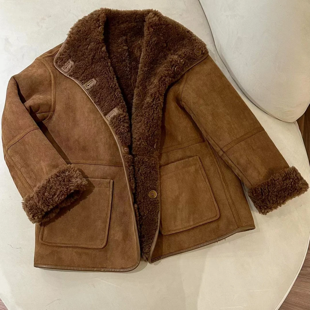 【森檬】两面穿秋冬奢感时尚中长款毛呢大衣