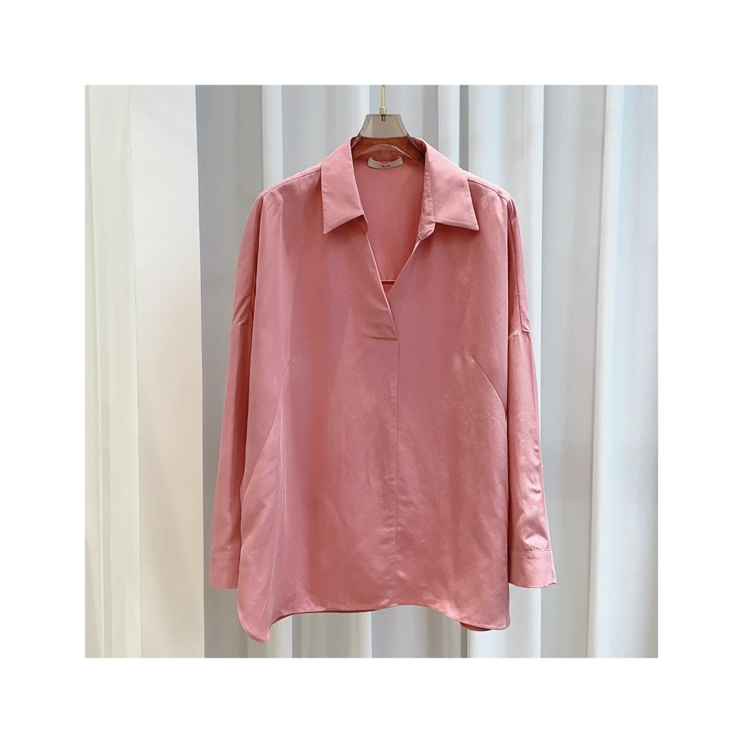 【报春2.0】通勤简约现代风格橡皮粉衬衫春夏百搭衬衫长袖 JC22127