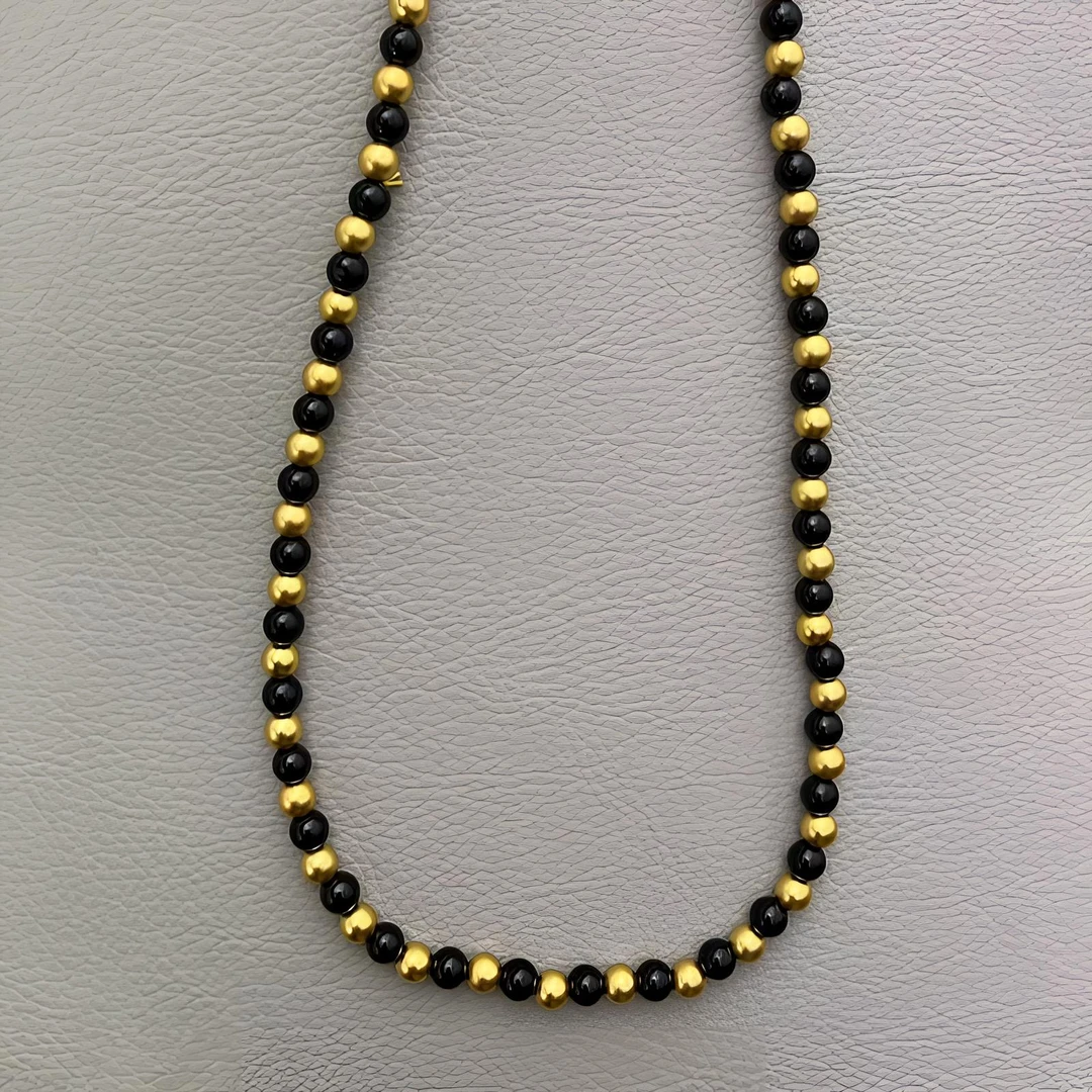 合金项链   双拼色念珠   手工编织卡6