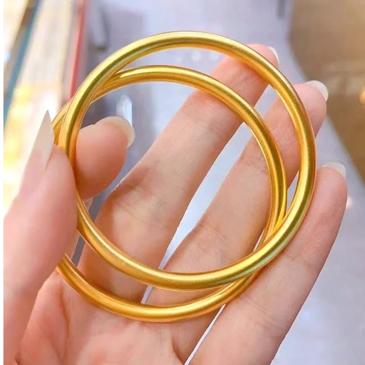 合金手镯 古法传承手镯 女款素圈 时尚百搭 实心经典光面镯子