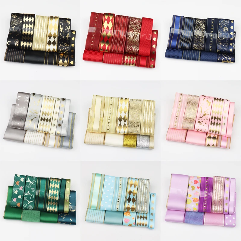 吧唧托diy丝带织带套装暗黑金红色系徽章痛包装饰手工制作材料