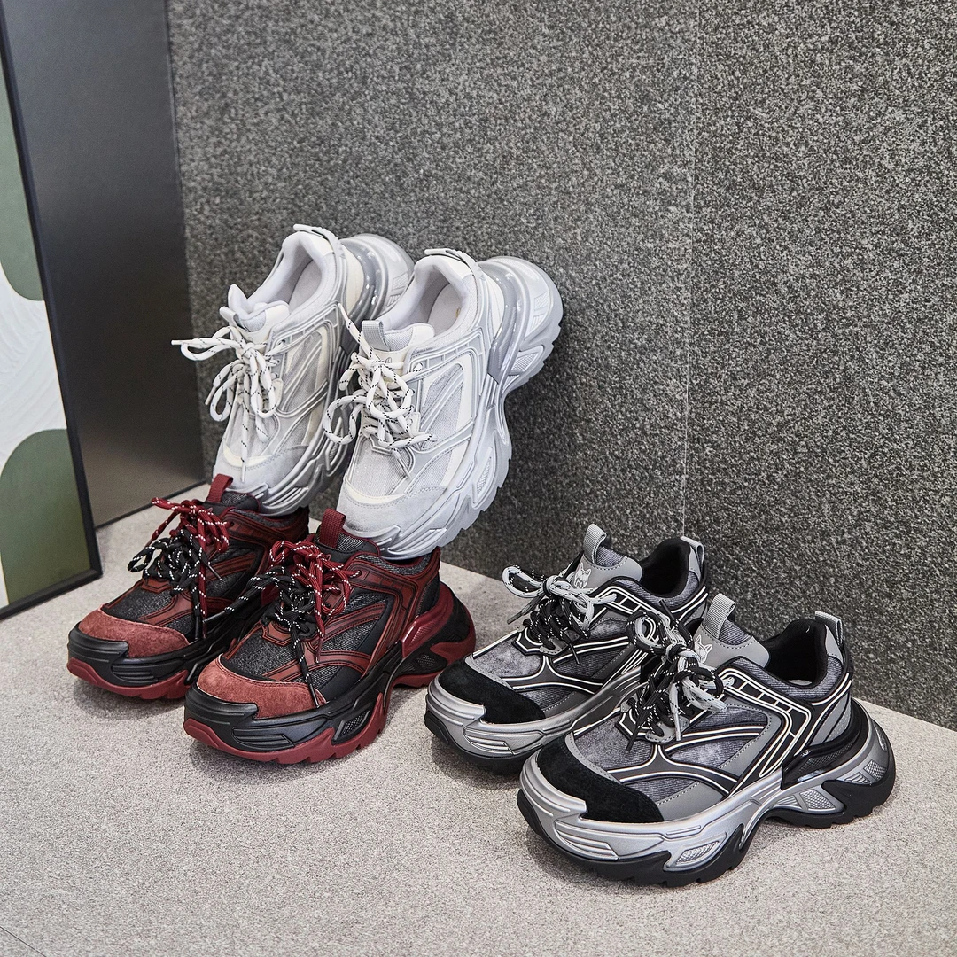 新款时尚休闲女鞋ins潮流厚底老爹鞋潮鞋冷粘工艺9022-5//JMA