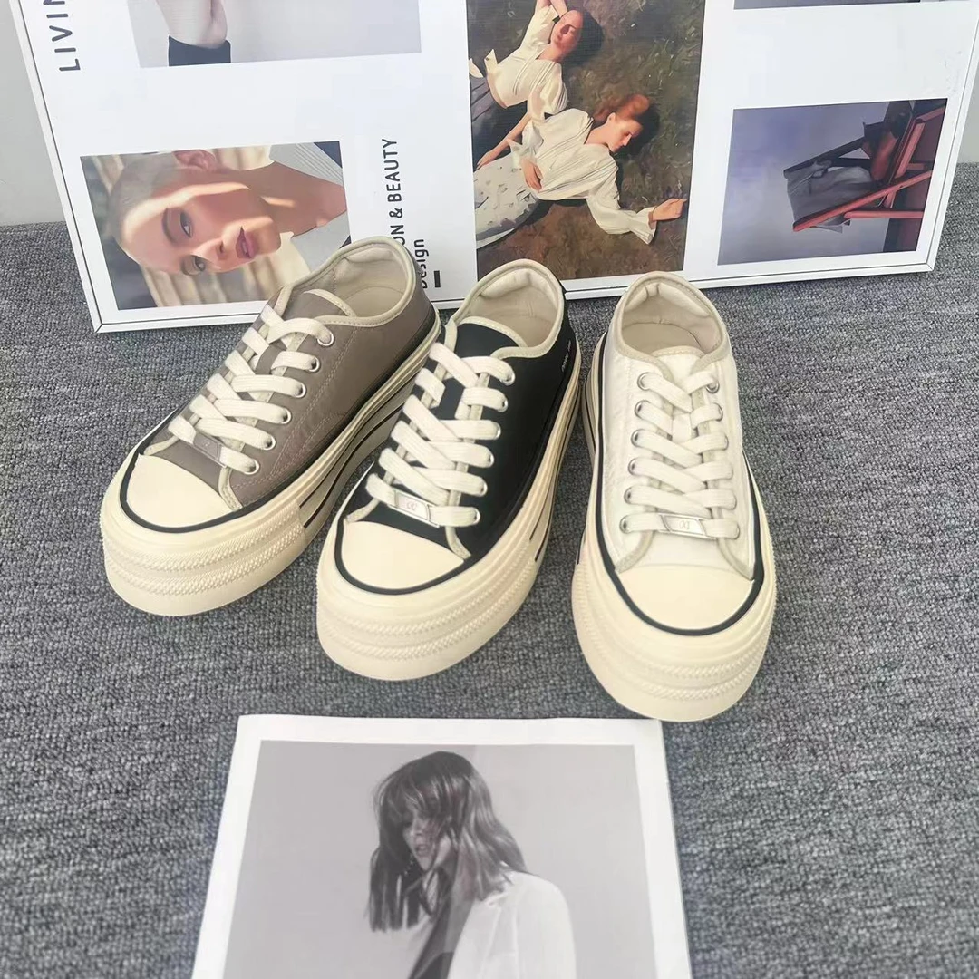 新款时尚休闲女鞋春夏季百搭ins潮流厚底经典板鞋舒适透气77-8