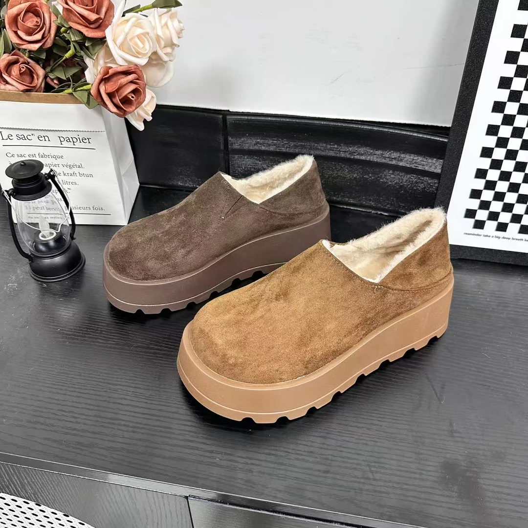 秋冬新款时尚休闲女鞋百搭潮流厚底保暖勃肯鞋套脚823-11//DS