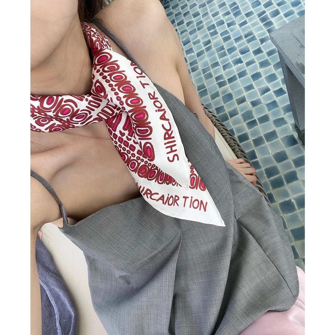 Orange.S 春夏超好看的红色丝巾@时尚真丝桑蚕丝丝巾春夏中方巾女