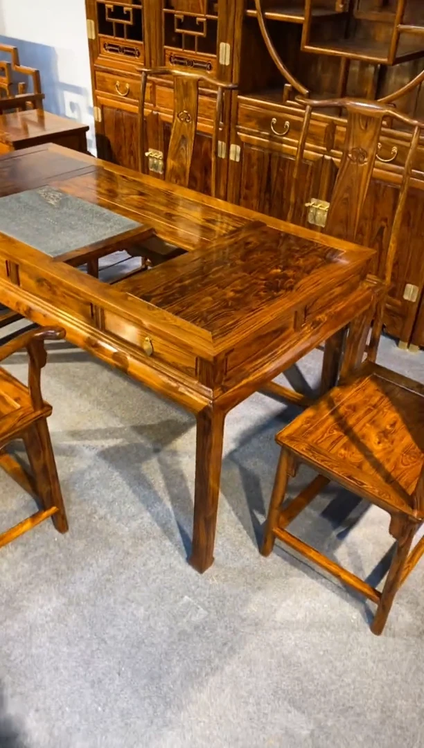 【闪购商品】花梨木类木雕茶桌六件套