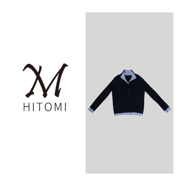 【米儿精选】HITOMI蓝色针织时尚长袖HS13006