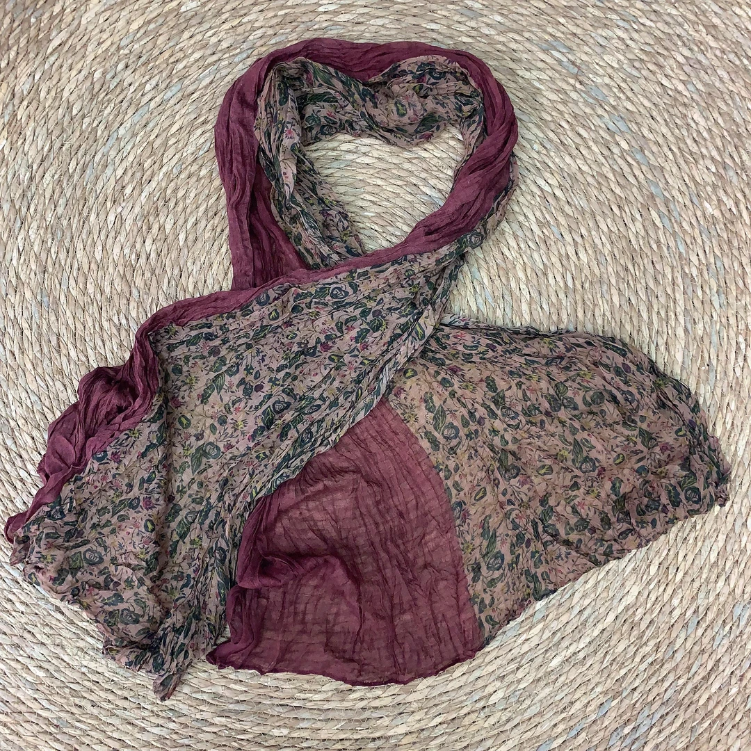 [麻衣舍]拼色扎染丝巾时尚百搭夏季渐变多色