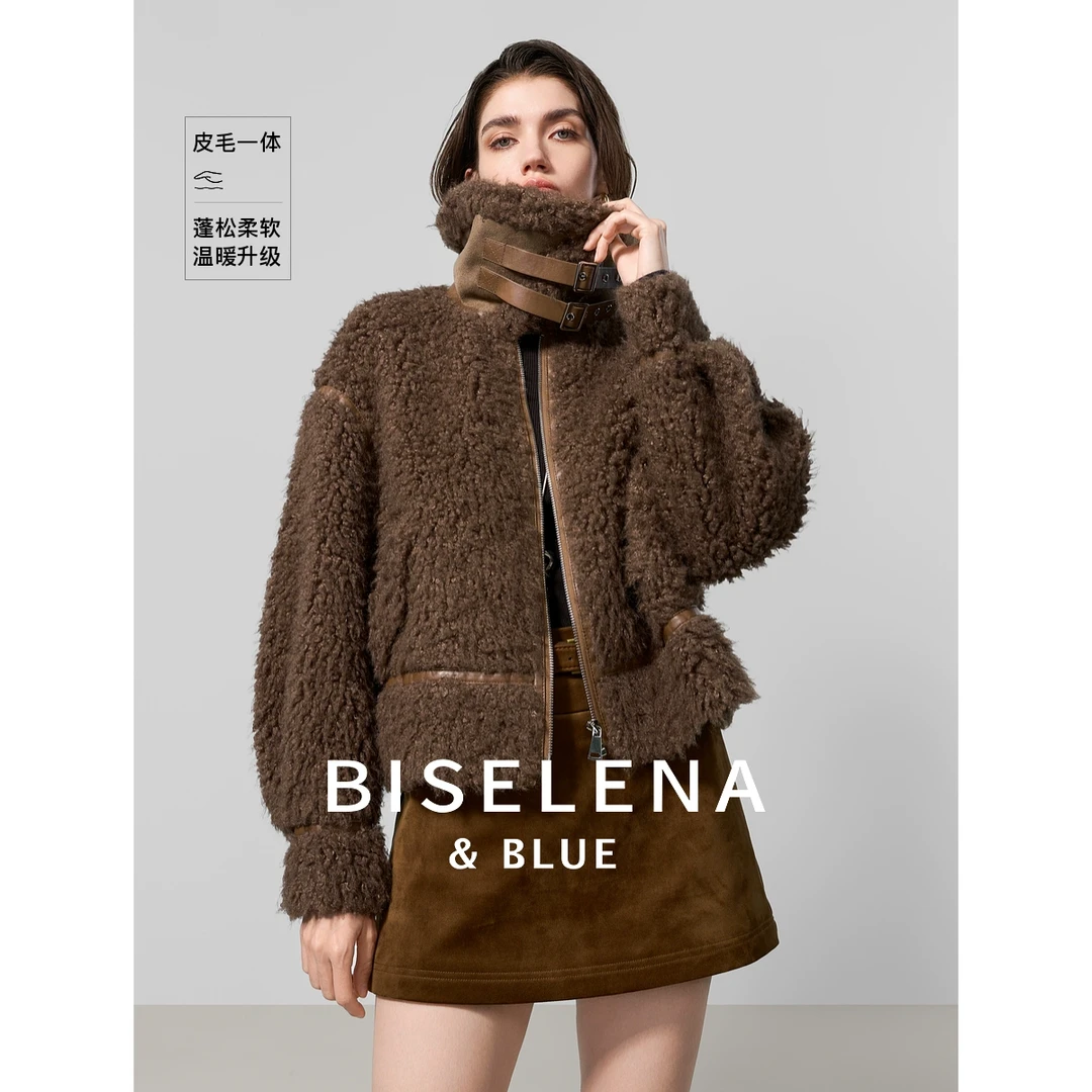 601G贝茜妮"美拉德效应"复古仿皮毛一体外套女冬新款设计感