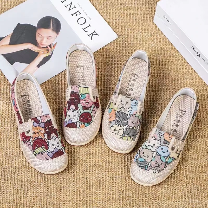 春夏秋新款老北京布鞋透气田园渔夫防滑中老年软底休闲民族风平底