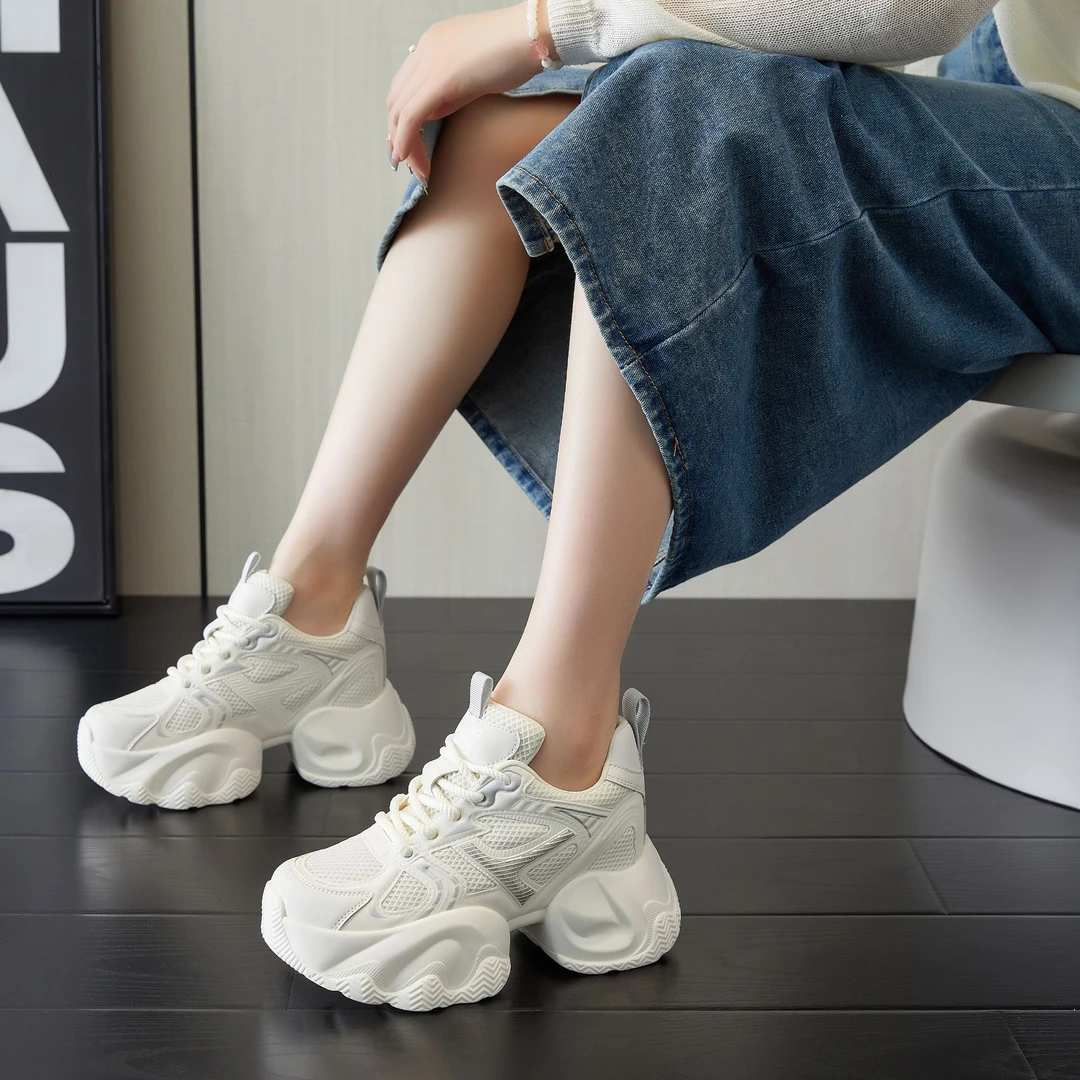 增高百搭时尚休闲2421网红透气春季网面老爹鞋女ins夏季厚底秋季