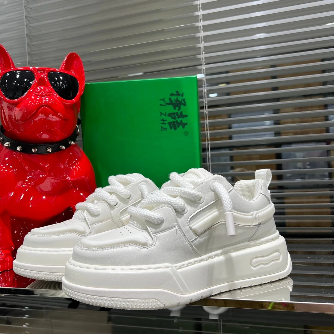 休闲厚底百搭时尚小白鞋3608