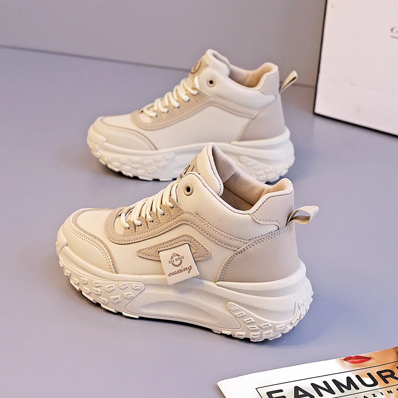 2024年新品时尚潮流高帮女鞋百搭厚底女鞋