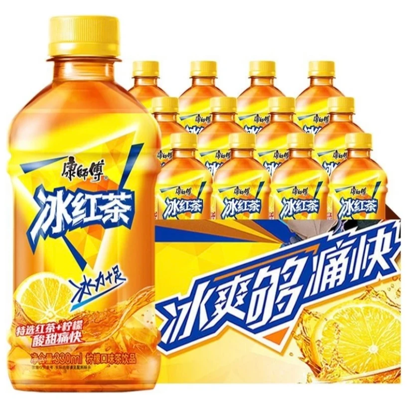 康师傅330ml*6/12瓶冰红茶柠檬味清润甘甜夏季茶清凉爽口果味饮用