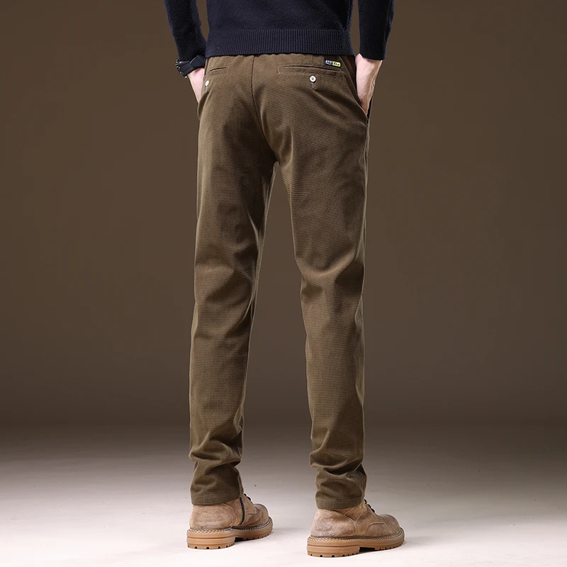 TRIPULL秋冬灯芯绒裤男秋冬裤子修身弹力直筒时尚百搭商务休闲裤