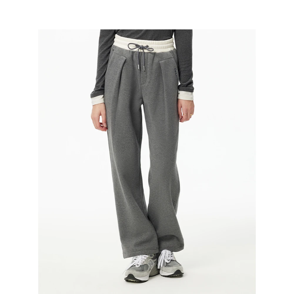 Teenie Weenie小熊冬季加绒卫裤2024年冬季新款TTTM244V01W