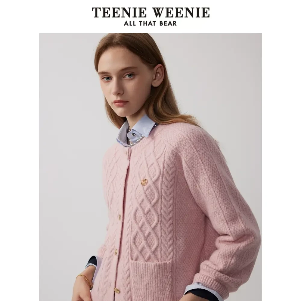*TeenieWeenie小熊24年秋季新款针织开衫温柔短外套TTCK244T01P