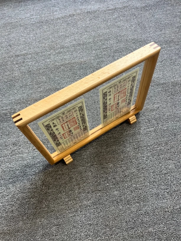 A4双面相框 横竖可摆台 高端实木榉木