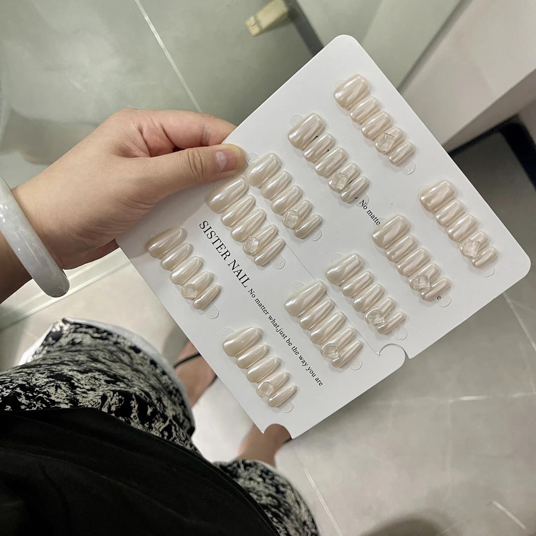 SISTER姐妹 辛德瑞拉 高定手工穿戴甲显白气质高级美甲中长款夏季