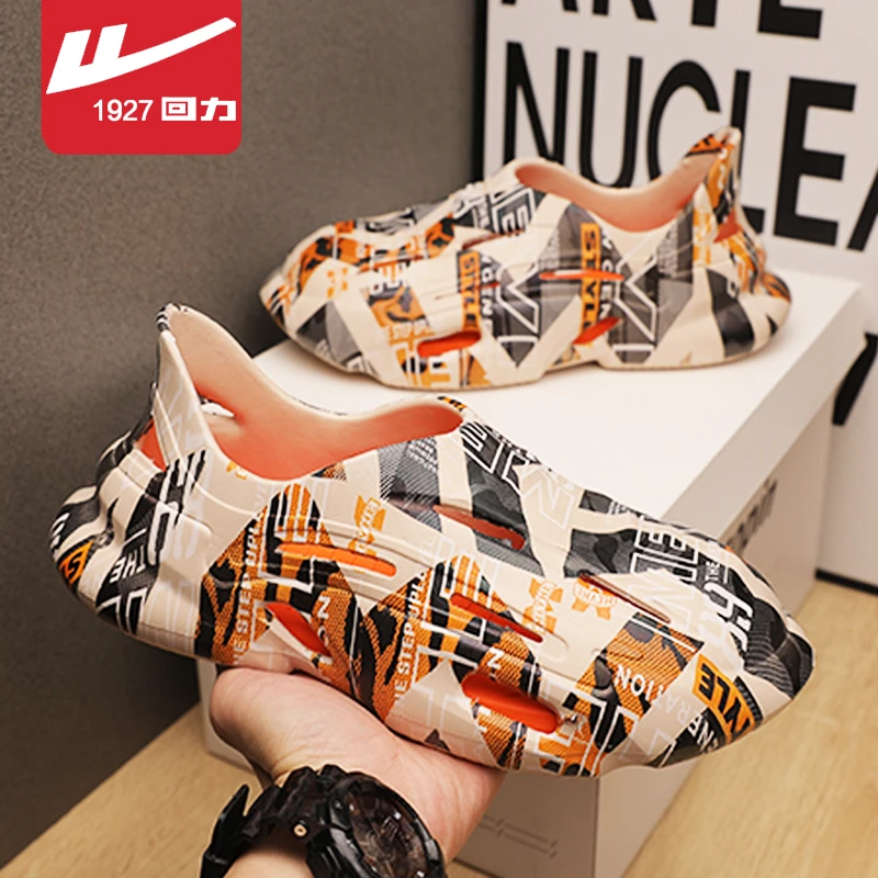 Warrior/回力夏季一脚蹬凉鞋网红时尚男拖鞋软底沙滩鞋男款凉拖鞋