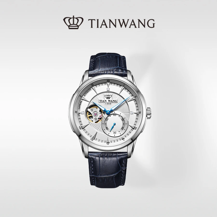 天王表轮时代系列男士手表商场同款气质百搭自动机械国表白盘5963