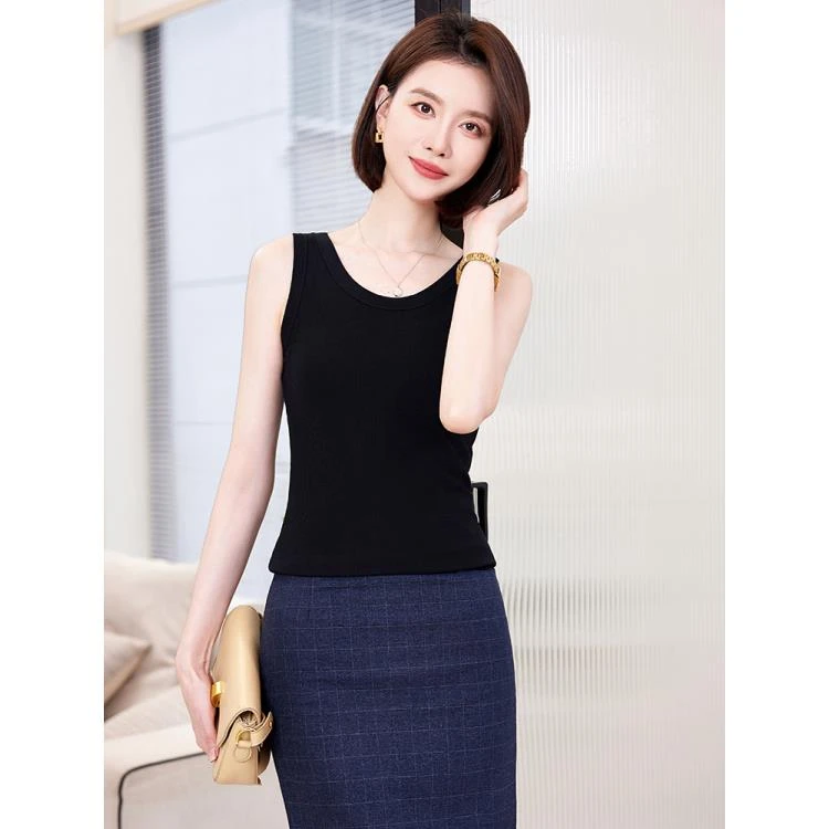 时尚背心吊带百搭女士打底衫修身黑色夏季显瘦无袖背心