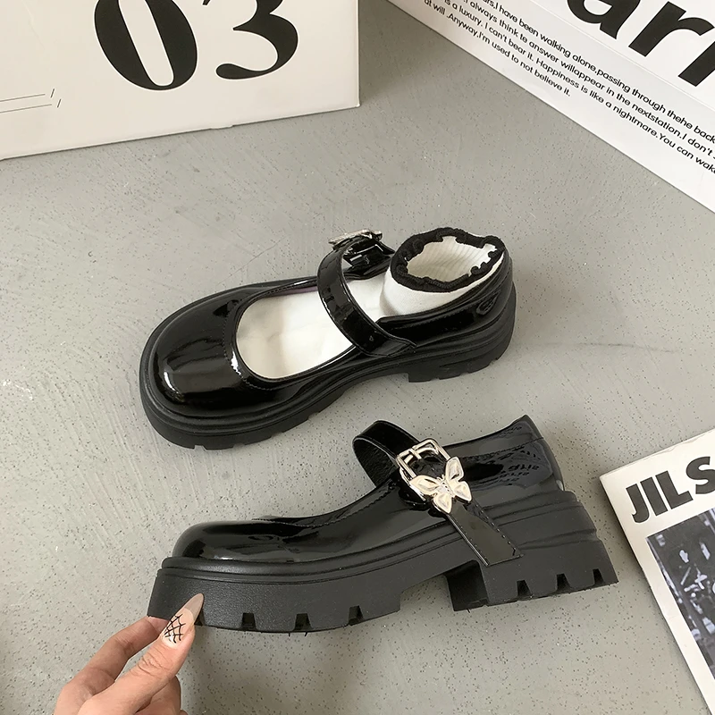 复古玛丽珍鞋女2024夏季新款厚底鞋子小个子小皮鞋女粗跟单鞋