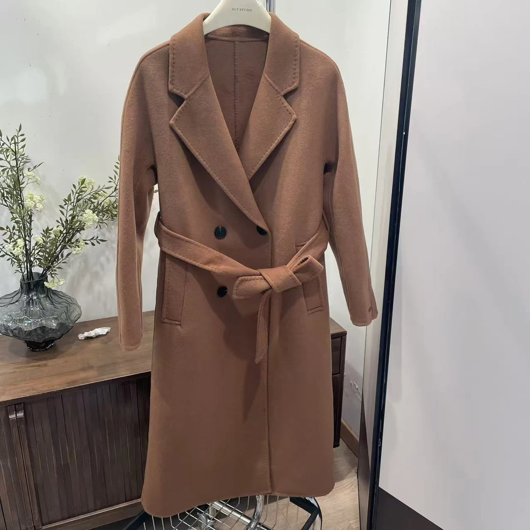 毛呢-032337高级感翻领时尚中长款大衣