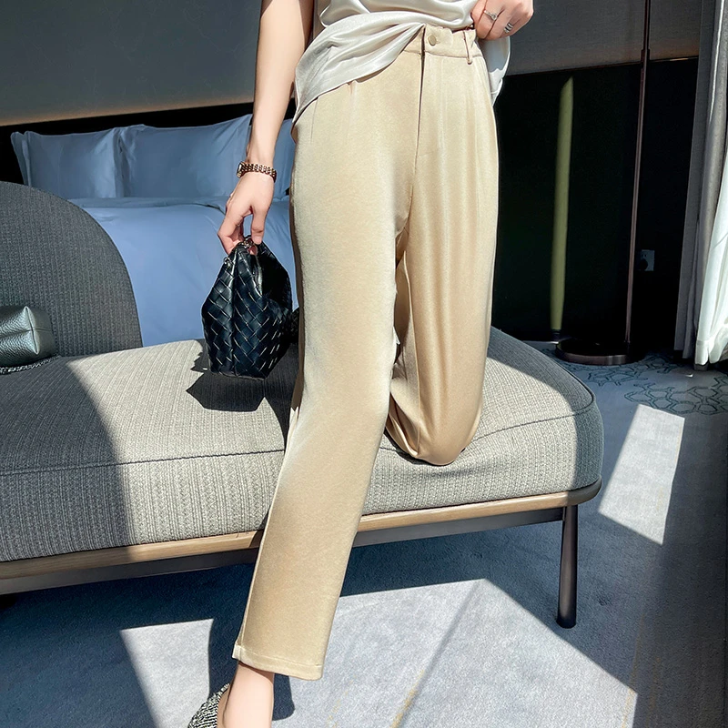 【西装直筒裤】显瘦垂感外穿小个子三脂醋酯时尚休闲百搭夏季薄款