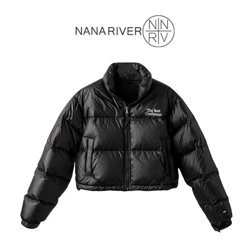 【礼物】时尚冬季短款面包服羽绒服外套90白鹅绒字母休闲款