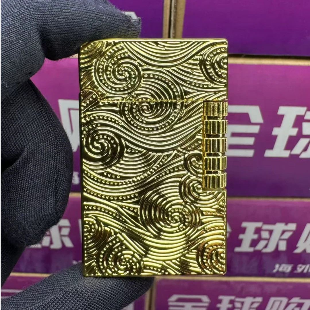 882    金冰色螺纹侧滑砂轮超薄经典充气式打火机