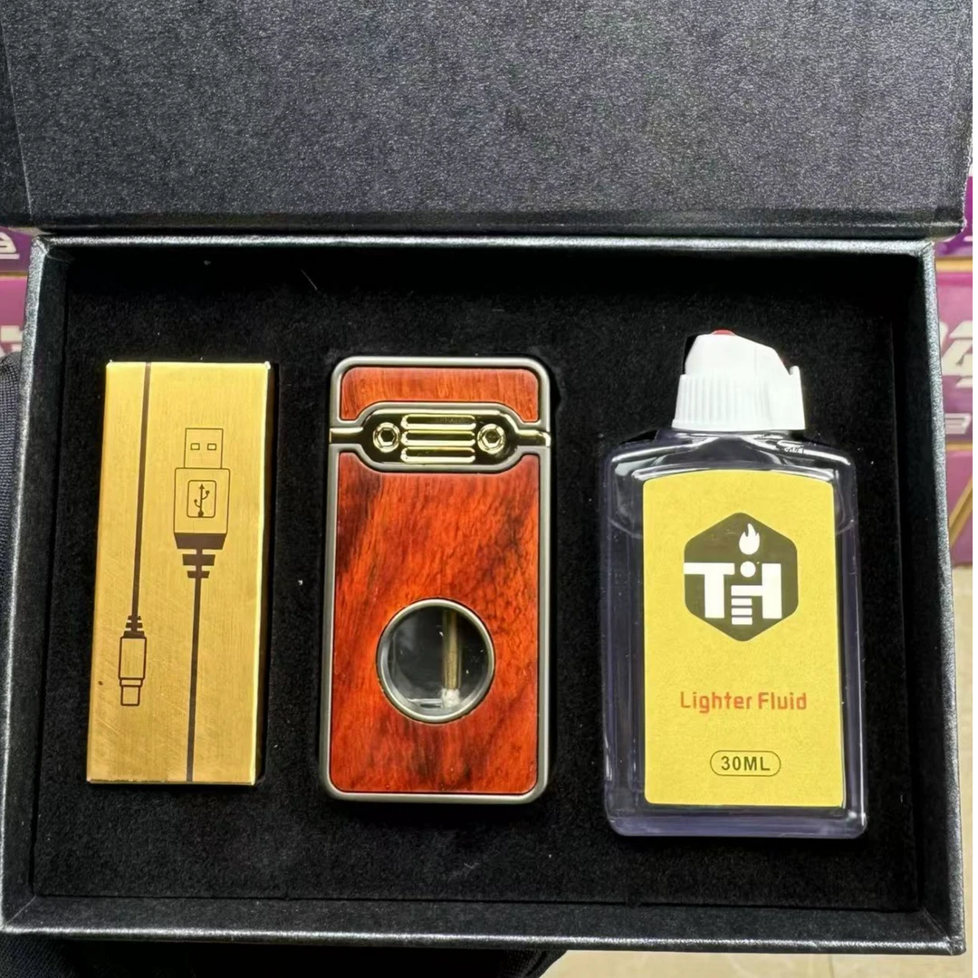 小叶紫檀智能声控点火器高弧煤油机可视油仓多功能感应打火机防风