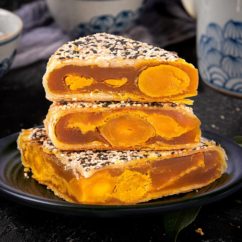 温州特产手工酥皮板栗紫薯蛋黄多口味网红桥墩大月饼中秋礼盒装