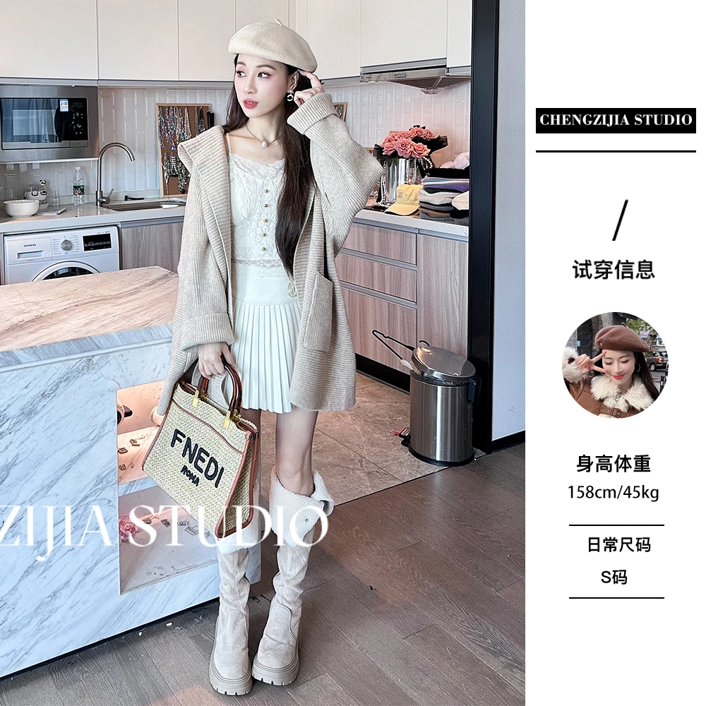 【裴诗婷】WT0342慵懒风开衫毛衣外套