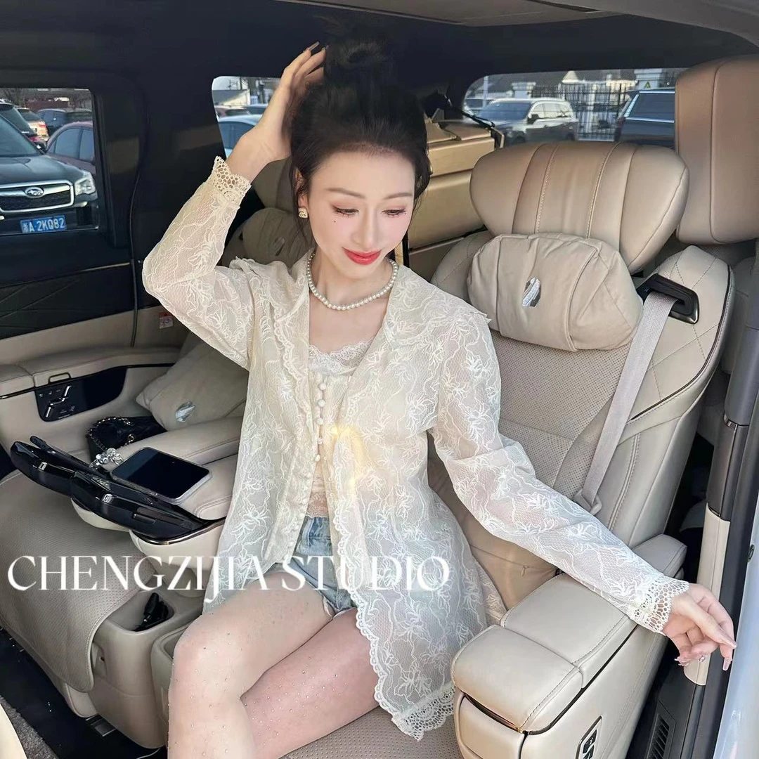 【裴诗婷】橙子·studio 【忆江南】CS0384连帽防晒衣蕾丝衬衫