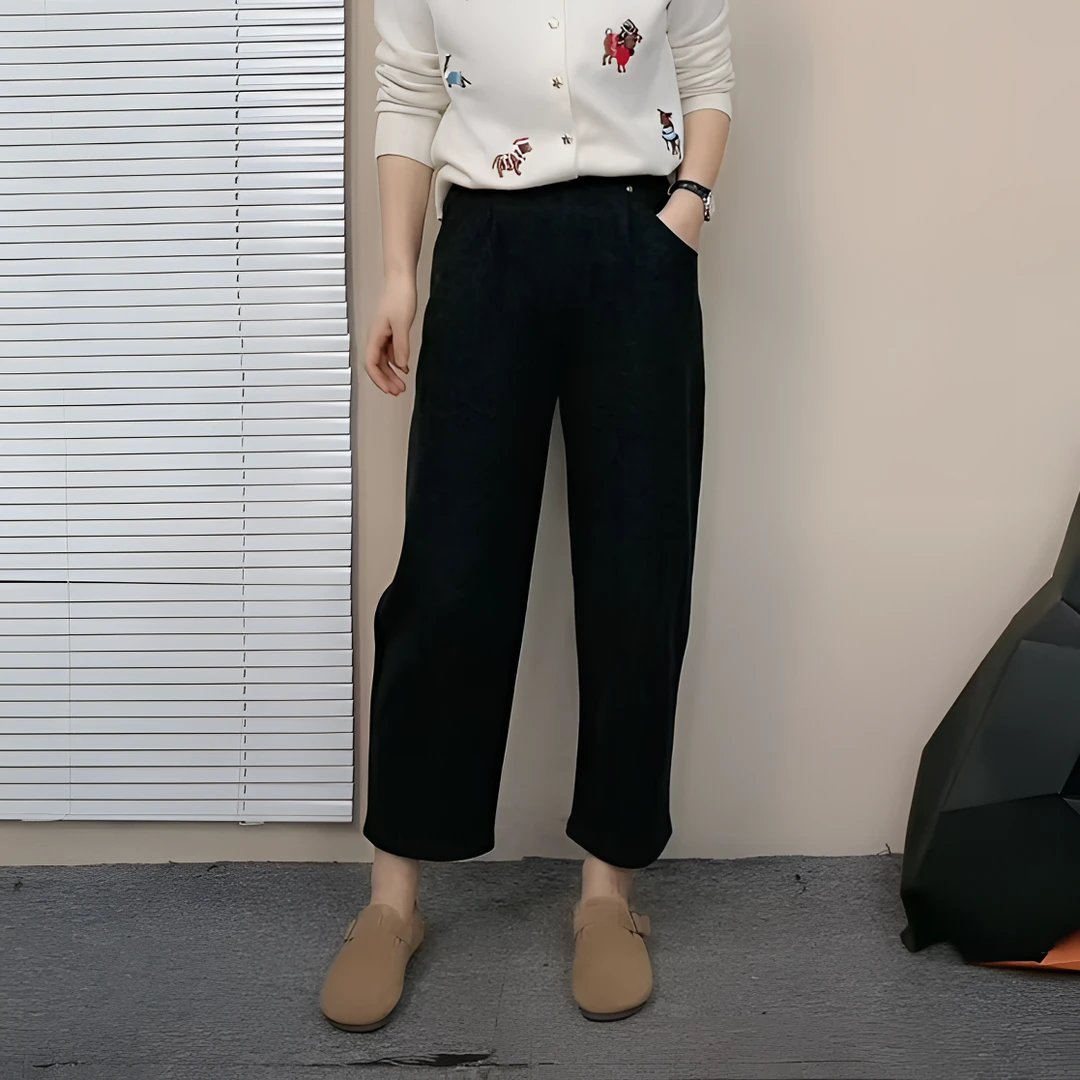 休闲裤春秋显瘦高腰时尚百搭黑色宽松奶奶库哈伦裤九分裤女裤