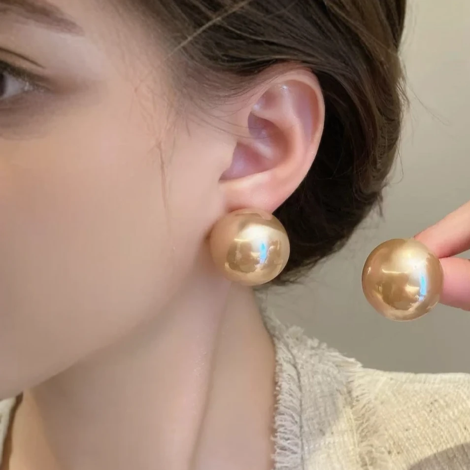 合金仿珍珠耳饰 时尚轻奢耳饰耳饰合金耳饰百搭气质金色耳环女士