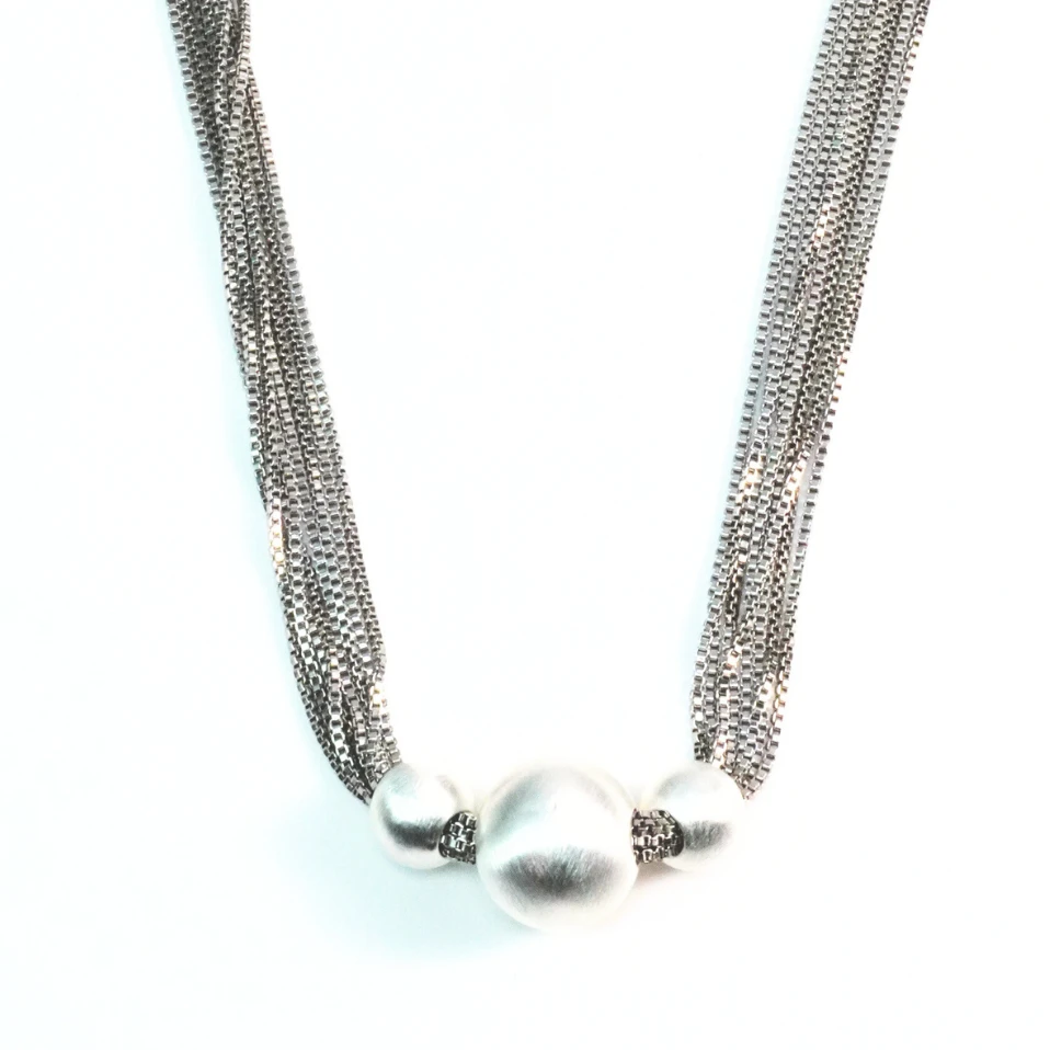 合金项链 轻奢小众银色拉丝重工锁骨链气质时尚百搭素款简约  291