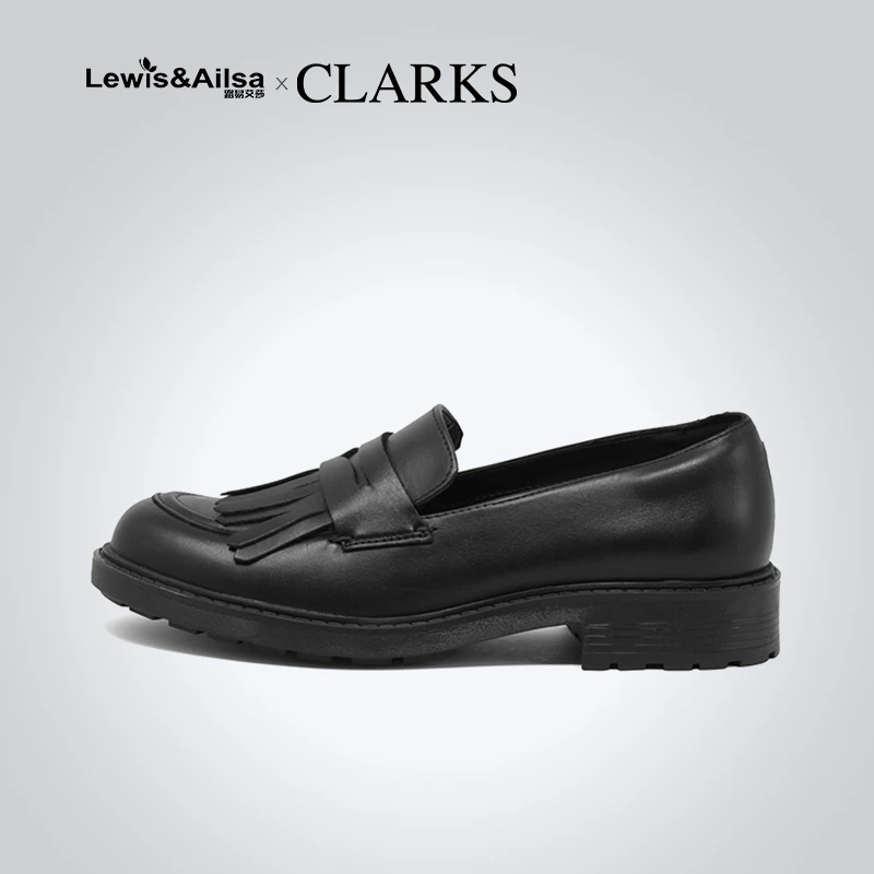 Clarks其乐女鞋新款一脚蹬乐福鞋流苏厚底皮鞋单鞋Orinoco2Loafer