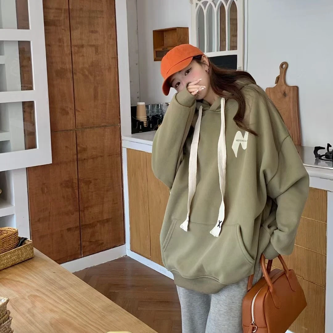 【底价合集】冬季加绒加厚中长款宽松连帽卫衣