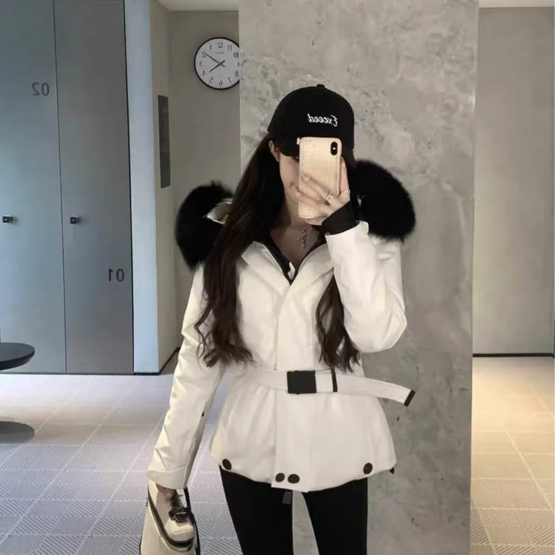 法式高级感大毛领修身收腰保暖外套女百搭保暖外套女秋冬季休闲