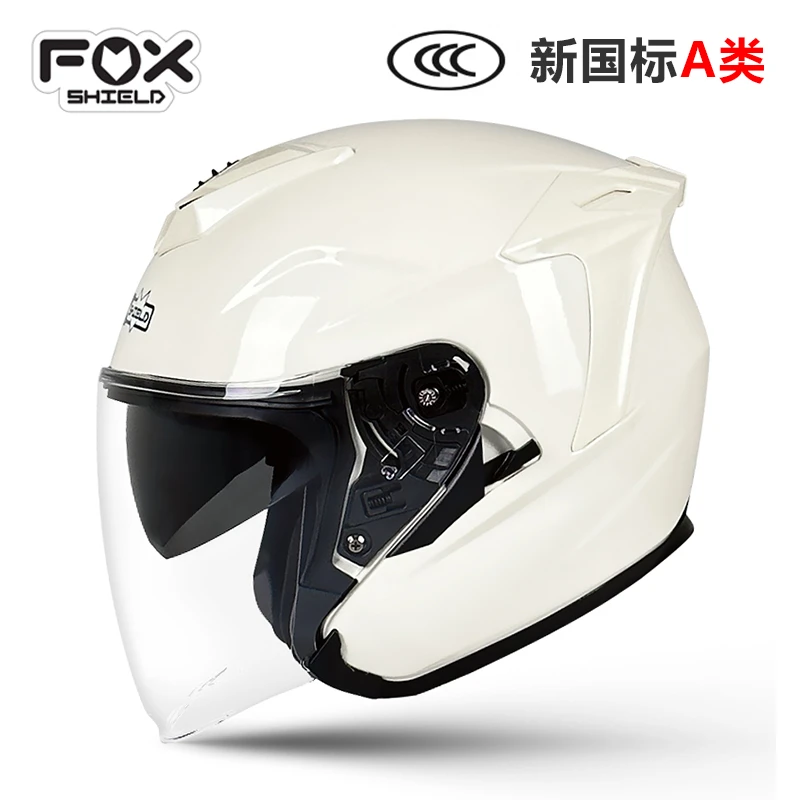 【FOX-SHIELD四分之三头盔RO-7】摩托车骑行头盔新国标3C双镜片
