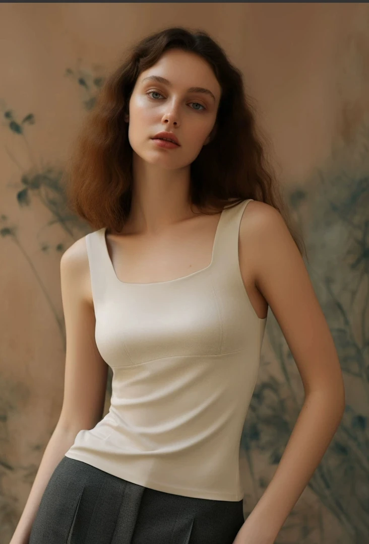 女背心打底时尚显瘦美雅碧莱卡美肤百搭三合一打底背心女乳胶杯