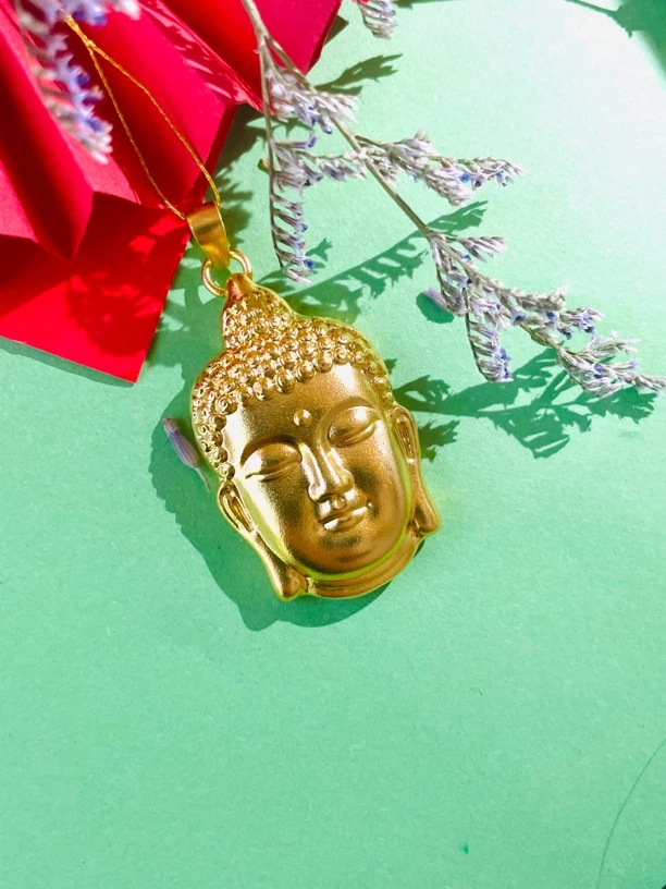 丽雅珠宝，999.9足金佛头吊坠
