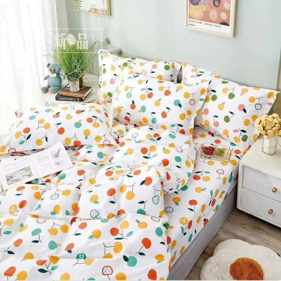 《纯棉斜纹棉》趣味多多高支斜纹全棉成品床单被罩枕套和布料批发